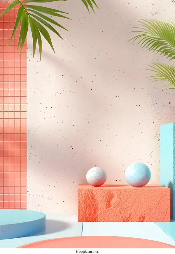 Abstract Background with Pastel Colors and Geometric Shapes