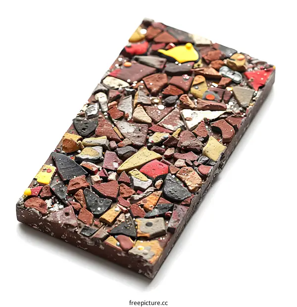 A chocolate bar made to look like a mosaic.