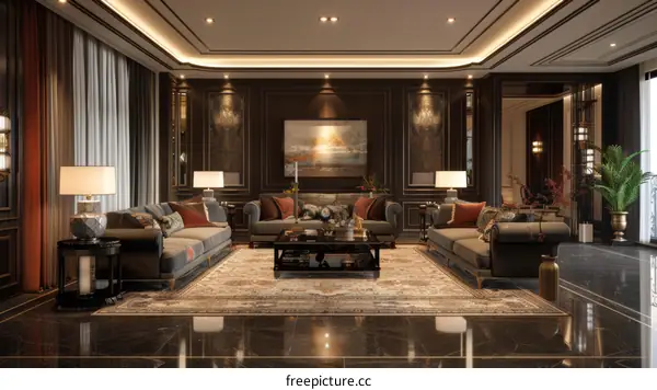 Luxury Chinese Style Living Room Design