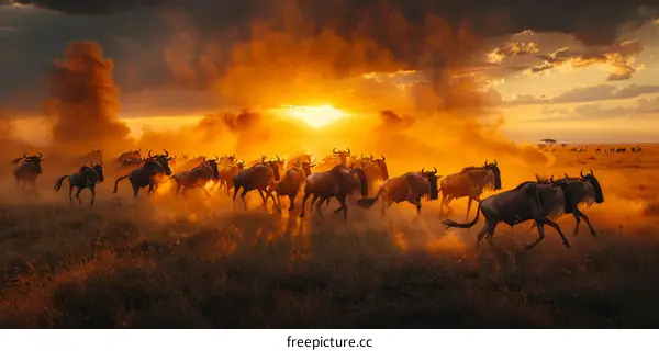 Wildebeest Migration in the Serengeti