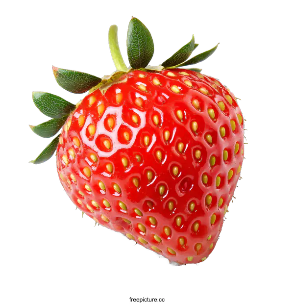 [Transparent Background PNG]Fresh Red Strawberry Isolated on White Background