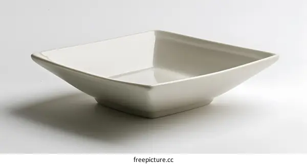 Empty white square bowl
