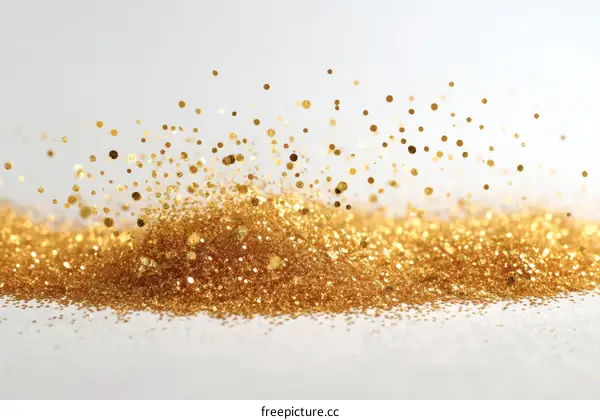 Golden Glitter Background with Particles