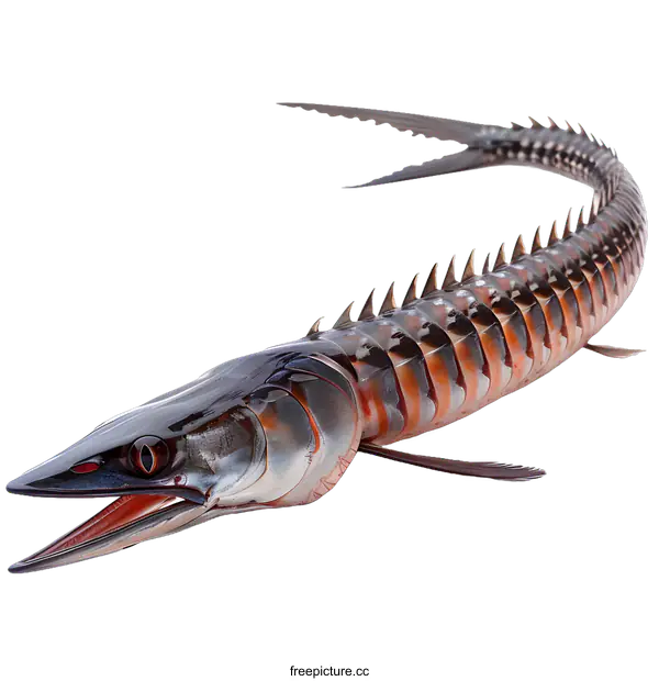 [Transparent Background PNG]Realistic 3D Illustration of a Wahoo Fish