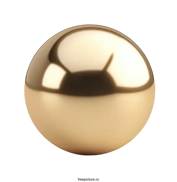 [Transparent Background PNG]Glossy Golden Sphere Illustration