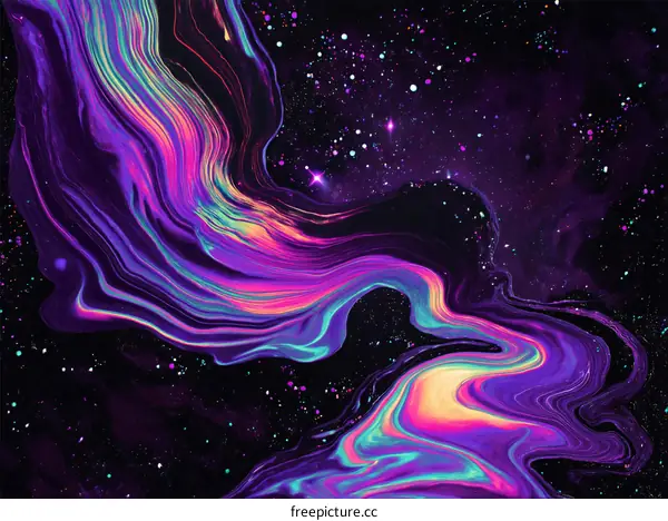 Abstract Cosmic Galaxy Liquid Art