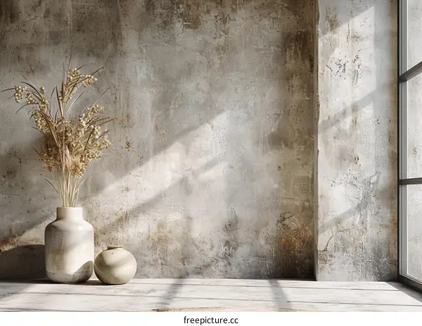 Rustic Style Interior with Dried Flowers