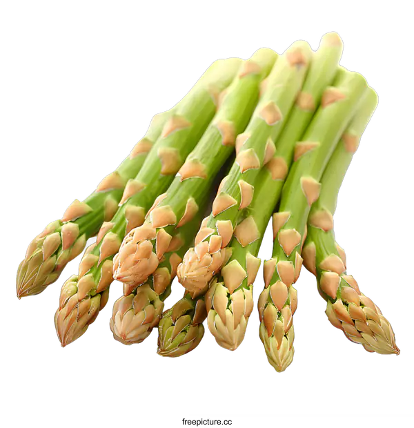 [Transparent Background PNG]Fresh green asparagus spears