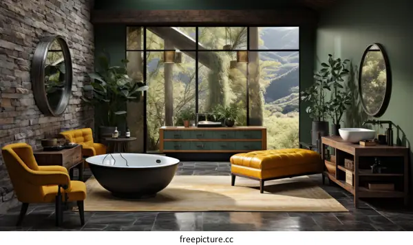 Mountain View Bathroom: Serene Spa Retreat