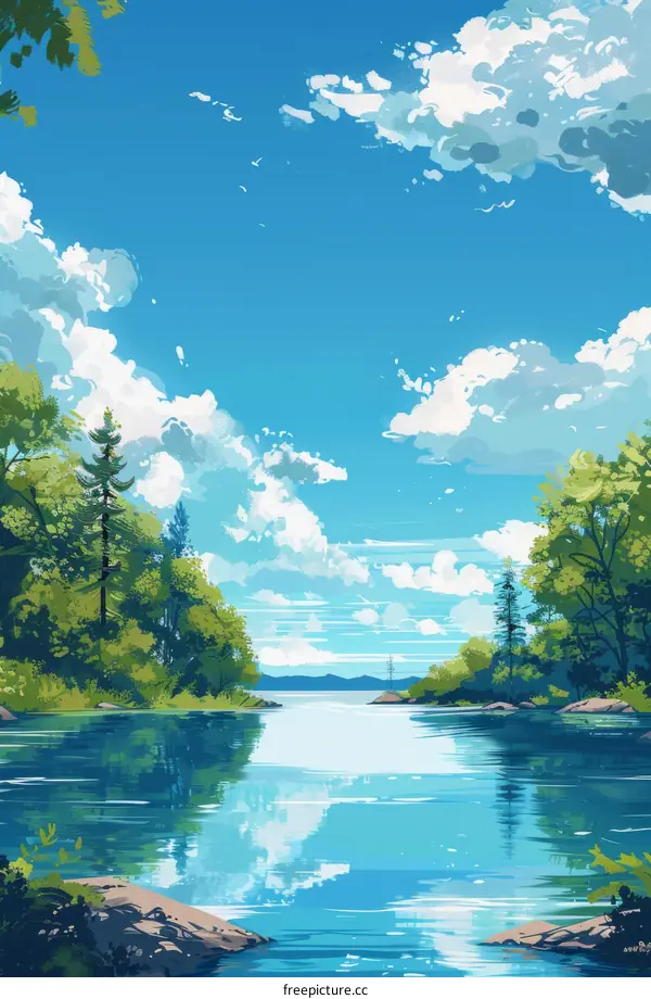 Tranquil Lake Nestled in Majestic Mountains