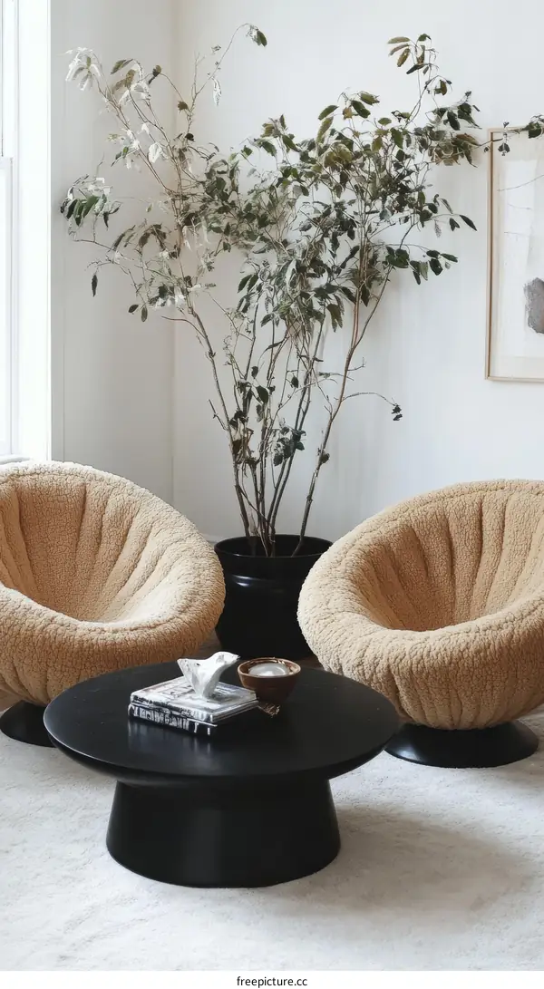 Cozy Living Room with Natural Light and Modern Furniture