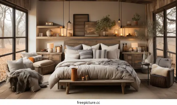 Cozy Bedroom with Natural Rustic Decor