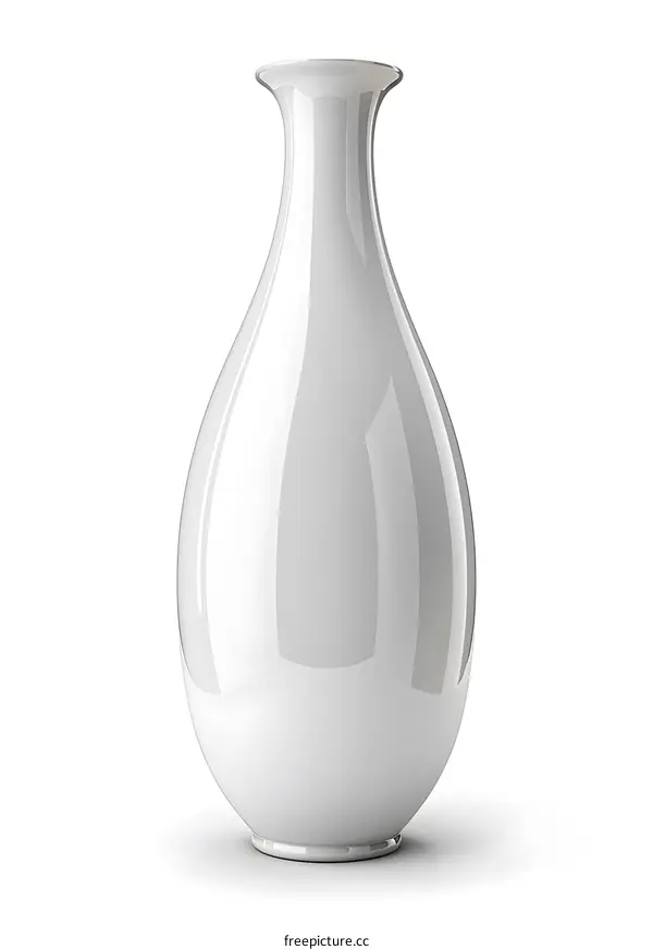 White Ceramic Vase on White Background