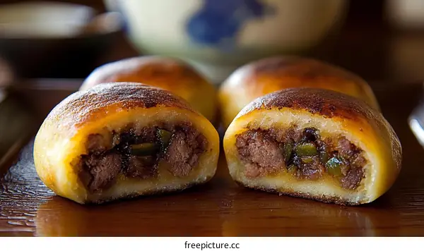 Delicious Japanese Filled Breads Closeup
