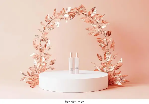 Elegant Rose Gold Cosmetic Display