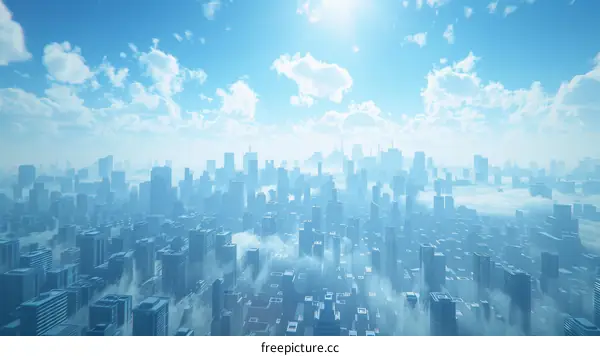 Futuristic Cityscape Under a Clear Sky