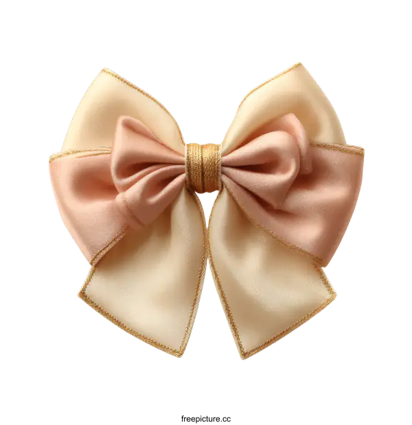[Transparent Background PNG]Elegant Double-Colored Satin Ribbon Bow