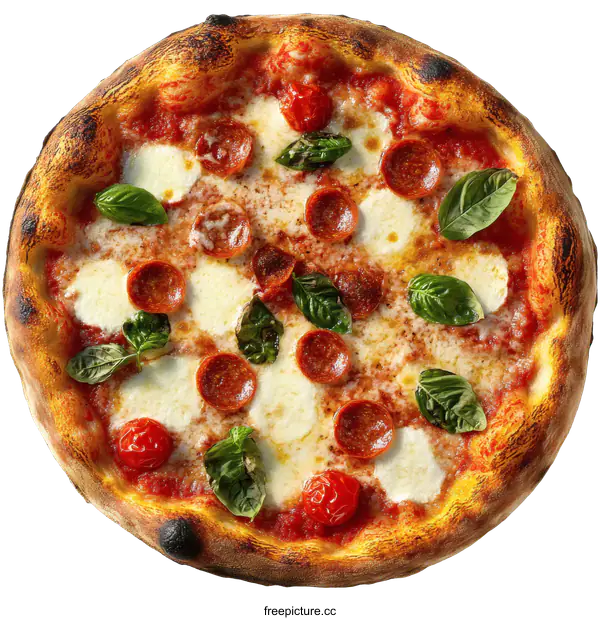[Transparent Background PNG]Delicious Italian Pepperoni Pizza Ready to Eat