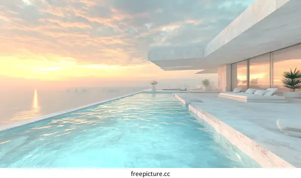 Luxury Rooftop Infinity Pool at Sunset