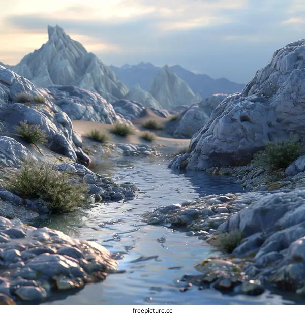 Pristine River Flowing Through a Rugged Gorge