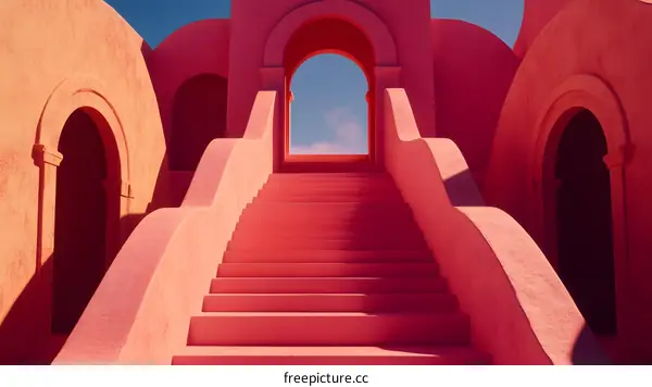 Pink Architecture Stairway to the Sky