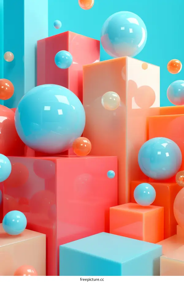 3D rendering of geometric shapes with balls and boxes