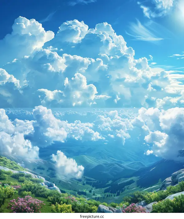 Majestic Mountain View Under a Cloud-filled Sky
