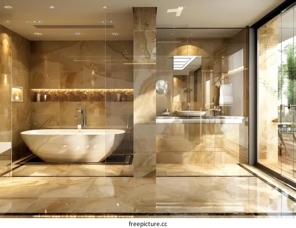 Luxury Modern Marble Bathroom Interior Design