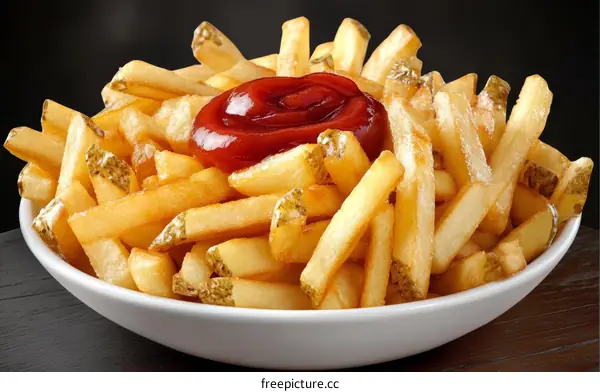 Crispy French Fries with Ketchup