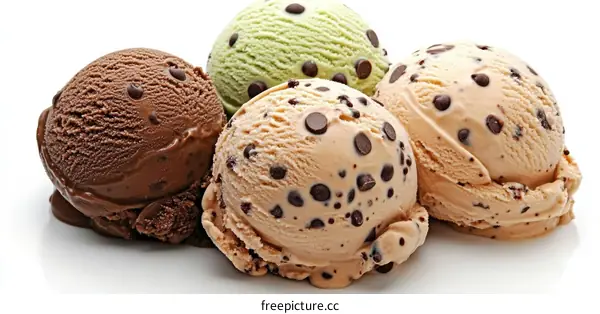 Delicious Ice Cream Scoops Close Up