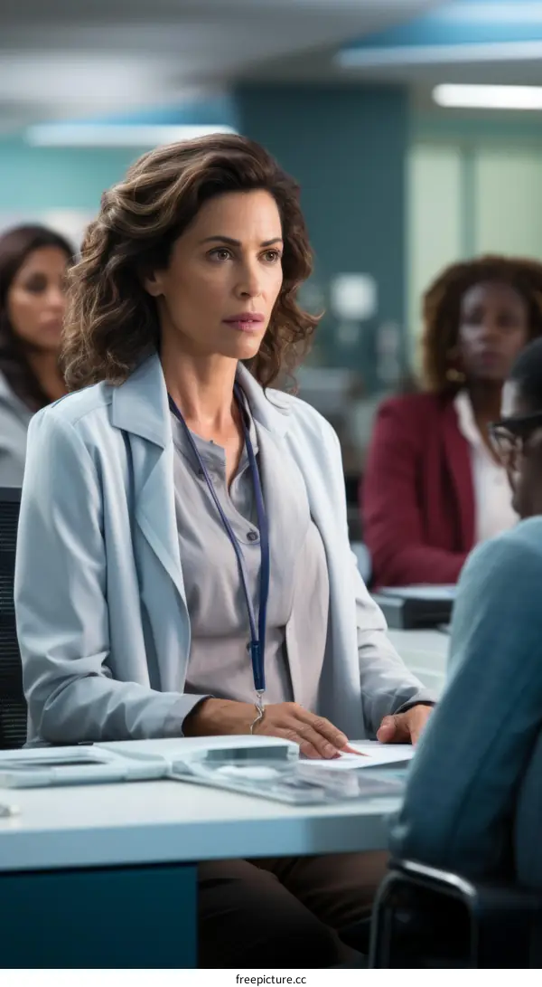 Confident female doctor talking to a patient in a hospital