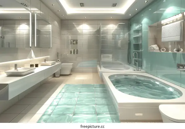 Modern Bathroom Interior Design Illustration
