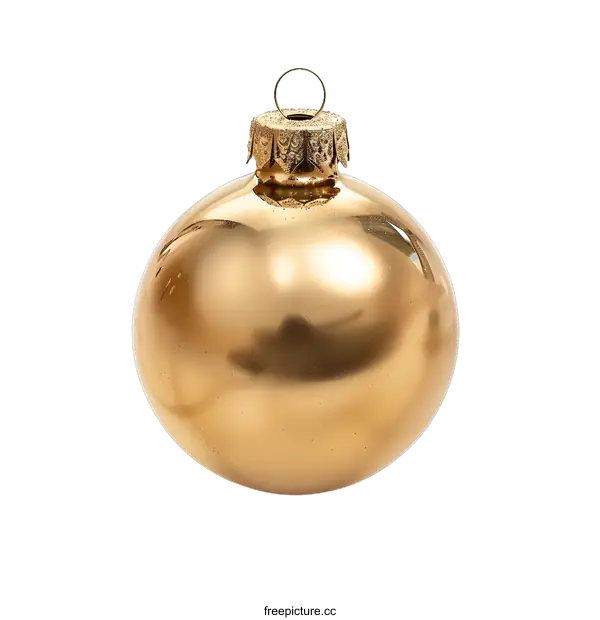 [Transparent Background PNG]Golden Christmas Ornament On White Background