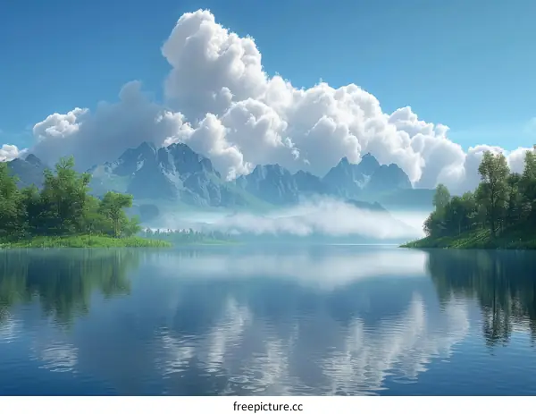 Stunning lake and mountain landscape