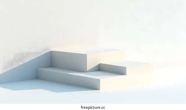 Simple White Product Display Stand 3D Rendering