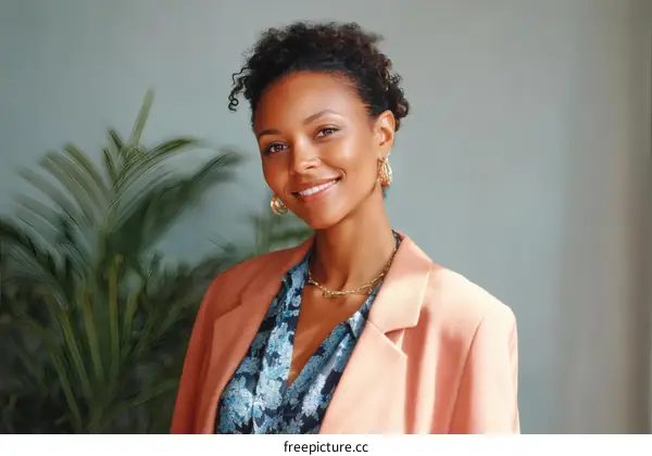 Confident African Woman in Stylish Blazer