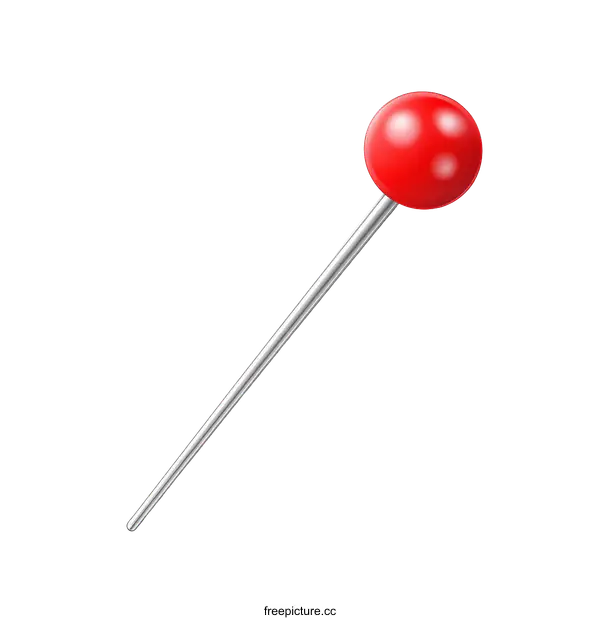 [Transparent Background PNG]Realistic Red Push Pin Illustration