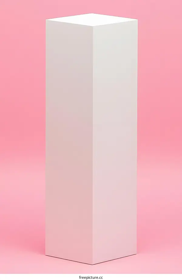 White Cube on Pink Background Minimalist Product Display