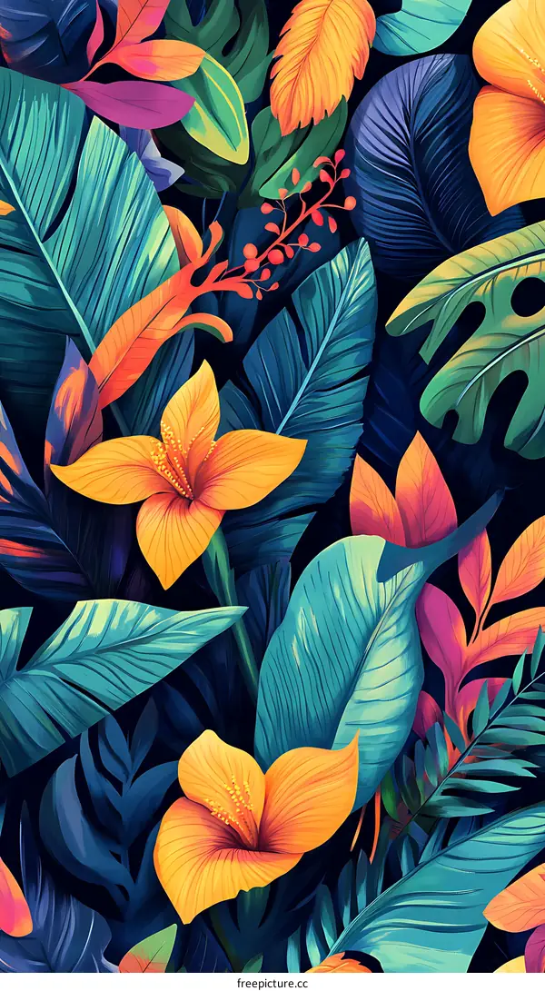 Tropical Floral Seamless Pattern Design
