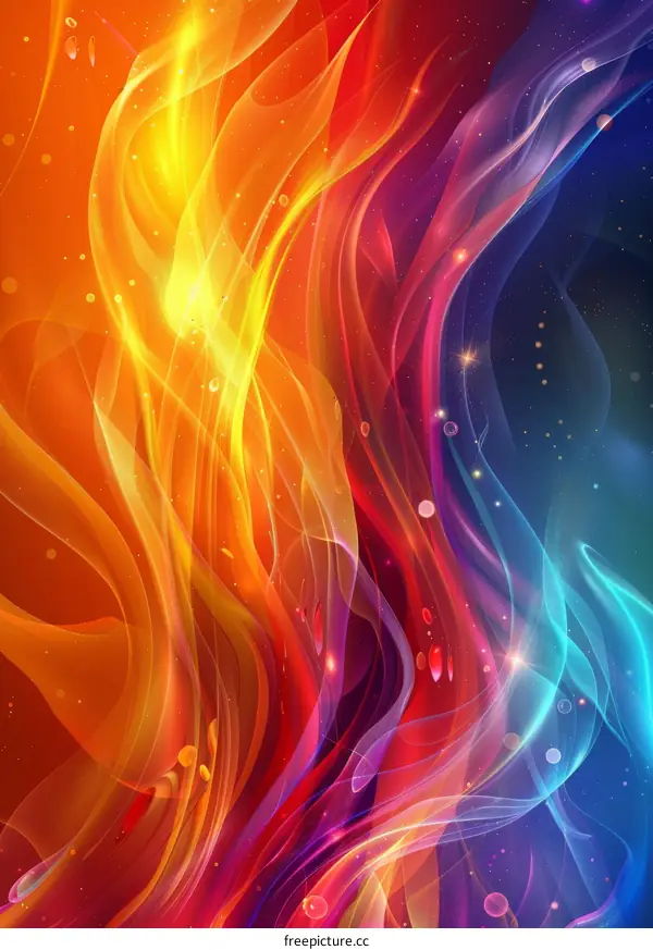 Abstract Colorful Flowing Lines Art