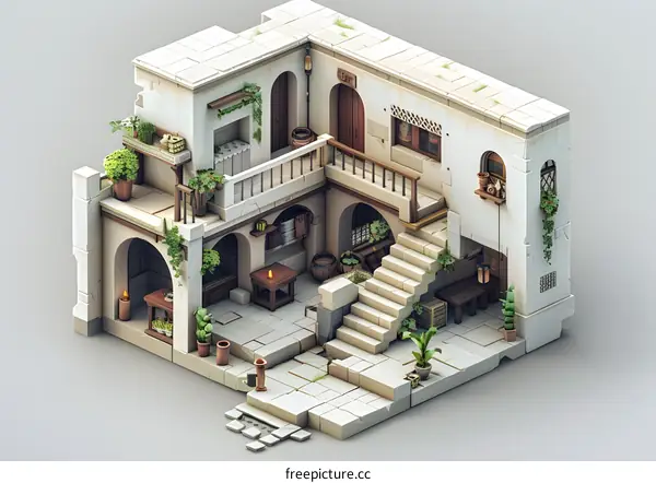 isometric illustration of a house
