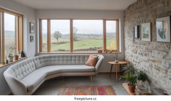 Modern Farmhouse Living Room with Panoramic Views