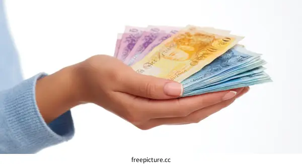 Womans Hands Holding Money