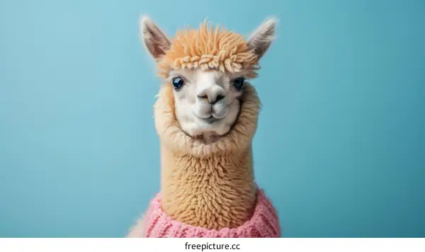Cute Llama in Pink Sweater