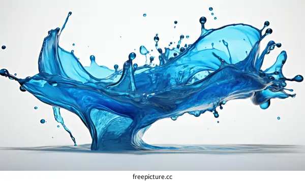 Blue liquid splash