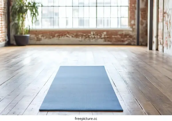 Yoga Mat in a Modern Studio Space