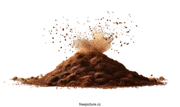 [Transparent Background PNG]Coffee Powder Explosion Isolated on White Background