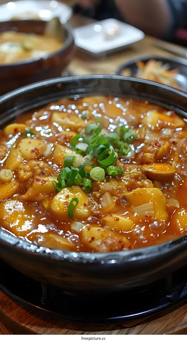 Spicy Tofu Stew in a Clay Pot