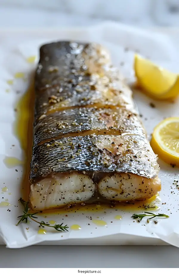 Baked fish with lemon and herbs