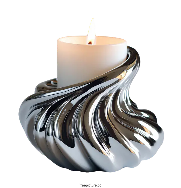[Transparent Background PNG]Modern Candle Holder with Abstract Design